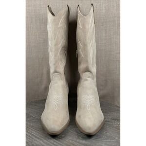 No Boundaries Cowgirl Western Knee High Side Zip Tan Boots Women's Size 11 EUC
